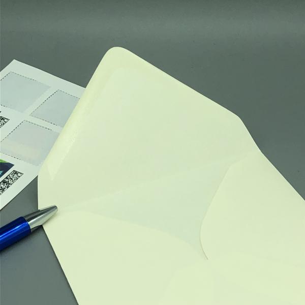 Umschlag quadratisch Papier Grußkarten elfenbein Klappe offen